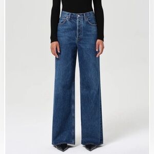 AGOLDE Dame High Rise Wide Leg No Cuff In Enamour Size 26